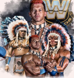 Legendary WWF Tatanka 8 x 10 signed by Tatanka with flat shipping in USA only