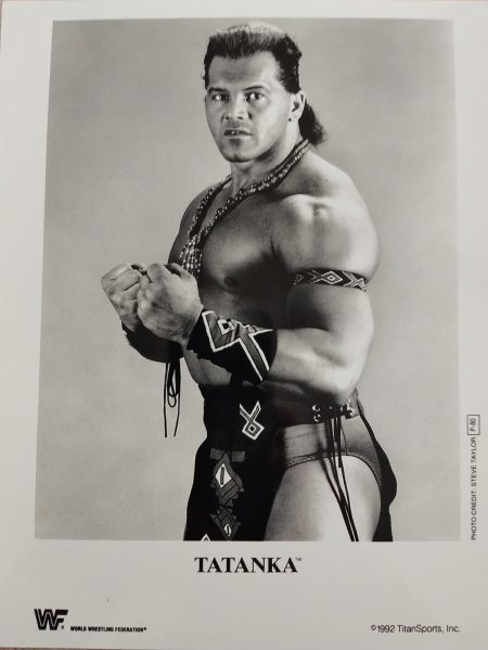 Tatanka Original WWF Publicly Photo Black & White Reprint